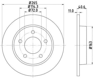 Диск тормозной задний Mazda 3 1.4, 1.6, 2.2 (04-) NISSHINBO ND5008K