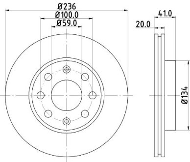 Диск тормозной передний Chevrolet Aveo/Daewoo Lanos 1.4, 1.5 (05-) NISSHINBO ND6065K