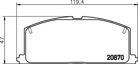 Колодки тормозные дисковые передні Toyota Fortuner, Hilux 2.5, 2.7, 3.0 (05-) NISSHINBO NP1001 (фото 1)