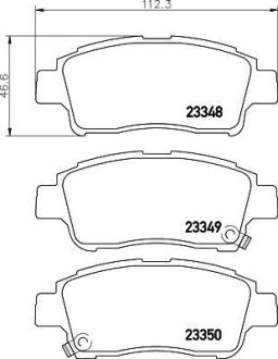 Колодки тормозные дисковые передні Toyota Yaris 1.0, 1.3, 1.4 (01-05), Yaris 1.5 (10-) NISSHINBO NP1007 (фото 1)