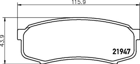 Колодки тормозные дисковые задні Toyota Land Cruiser 2.7, 3.0, 3.5, 4.2 (03-10) NISSHINBO NP1008 (фото 1)