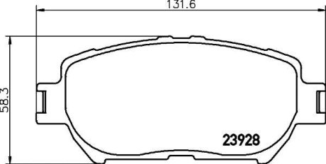 Колодки тормозные дисковые передние Toyota Camry 2.4, 3.0, 3.3 (01-06) NISSHINBO NP1017 (фото 1)