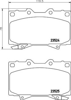 Гальмівні колодки TOYOTA Land Cruiser 4.2 D, 4.5i 24V 00 NISSHINBO NP1018SC (фото 1)