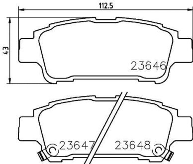 Колодки тормозные дисковые задні Toyota Avensis 2.0, 2.4 (03-09) NISSHINBO NP1042 (фото 1)