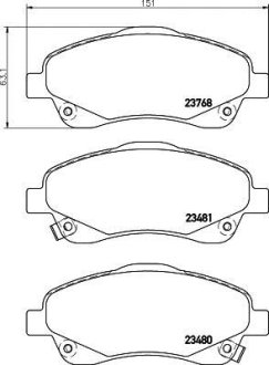 Гальмівні колодки TOYOTA Avensis/Corolla Verso \'\'F \'\'>>06 NISSHINBO NP1048 (фото 1)