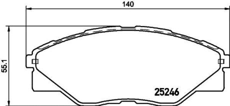 Колодки тормозные дисковые передні Toyota Hilux 2.5 (05-) NISSHINBO NP1061