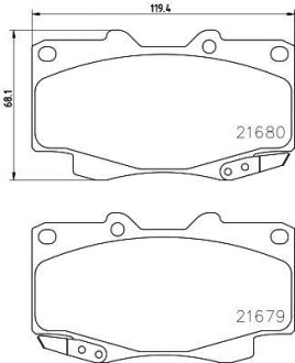 Колодки тормозные дисковые передние Toyota Hilux III, Fortuner 2.5, 3.0, 4.0 (05-) NISSHINBO NP1075 (фото 1)