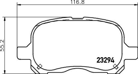 Колодки тормозные дисковые передні Toyota Corolla 1.2, 1.4, 1.6 (97-01) NISSHINBO NP1088 (фото 1)