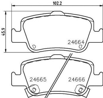 Колодки тормозные дисковые задні Toyota Auris 1.4, 1.6, 1.8, 2.0 (06-) NISSHINBO NP1114 (фото 1)