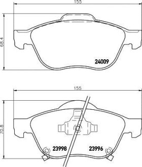 Колодки тормозные дисковые передні Toyota Avensis 1.6, 1.8, 2.0 (97-03) NISSHINBO NP1117