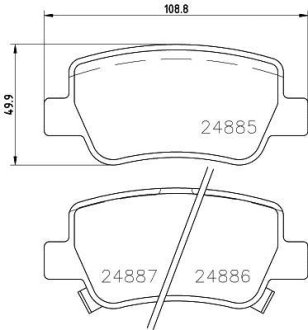 Колодки тормозные дисковые задні Toyota Avensis 1.6, 1.8, 2.0, 2.2 (08-) NISSHINBO NP1118 (фото 1)