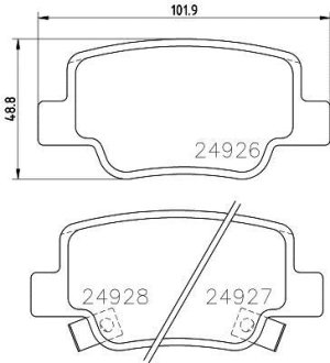 Колодки тормозные дисковые задні Toyota Verso 1.6, 1.8, 2.0, 2.2 (09-) NISSHINBO NP1127 (фото 1)