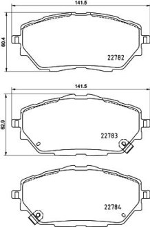 Колодки тормозные дисковые передні TOYOTA C-HR X1 (16-), Corolla (18-) NISSHINBO NP1170