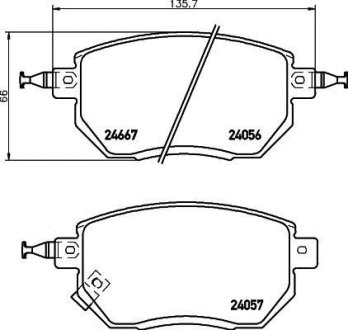Колодки тормозные дисковые передні Nissan Murano, Qashqai 2.5, 3.5 (07-) NISSHINBO NP2024 (фото 1)
