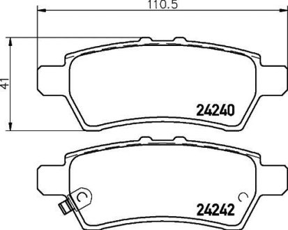 Колодки тормозные дисковые задні Nissan Navara, Pathfinder 2.5, 3.0, 4.0 (05-) NISSHINBO NP2028 (фото 1)
