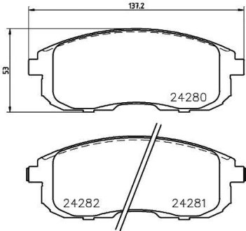 Колодки тормозные дисковые передні Nissan Juke, Tiida 1.5, 1.6, 1.8 (09-) NISSHINBO NP2046