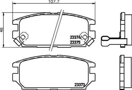 Колодки тормозные дисковые задні Mitsubishi Galant, Lancer 1.8, 2.0, 2.5 (96-03) NISSHINBO NP3034 (фото 1)