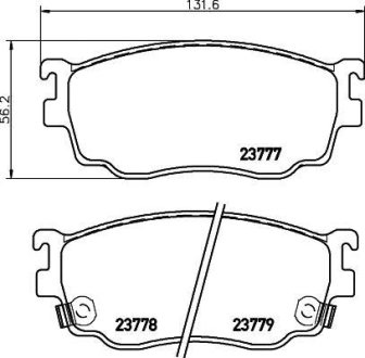 Колодки тормозные дисковые передні Mazda 626 2.0 (98-02) NISSHINBO NP5023