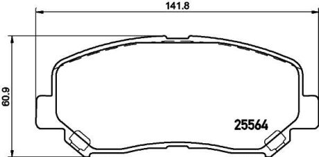 Колодки тормозные дисковые передні Mazda CX-5 2.0 2.2 (11-) NISSHINBO NP5042 (фото 1)