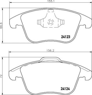 Колодки тормозные дисковые передние Ford Galaxy (06-15)/Mondeo (07-15)/S-Max (06-14)/Citroen C5(01-)/Peugeot 407 SW (04-10) NISSHINBO NP5077 (фото 1)