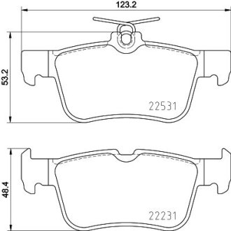 Колодки тормозные дисковые задні Ford Kuga (12-)/Mondeo (14-)/Ford Edge (15-) NISSHINBO NP5081 (фото 1)