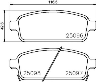 Гальмівні колодки CHEVROLET/OPEL Cruze/Orlando/Astra J "R "09>> NISSHINBO NP6055