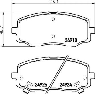Колодки тормозные дисковые передние Hyundai i10, i20/Kia Picanto 1.0, 1.1, 1.2 (04-) NISSHINBO NP6085 (фото 1)