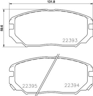 Гальмівні колодки HYUNDAI Coupe/Sonata IV/Tucson/KIA Sportage New/Magentis/Optima -06 NISSHINBO NP6131