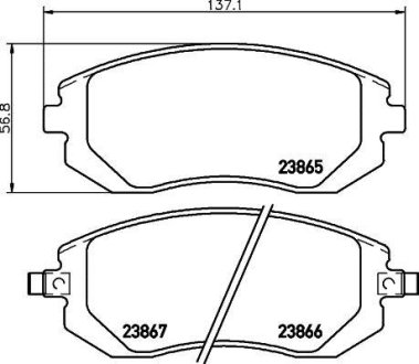 Колодки тормозные дисковые передние Subaru Forester, Impreza, Legacy, Outback 2.0, 2.5 (06-) NISSHINBO NP7001