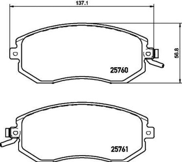 Колодки тормозные дисковые передні Subaru Forester, Impreza, Legacy, Outback 2.0, 2.2, 2.5 (07-) NISSHINBO NP7010