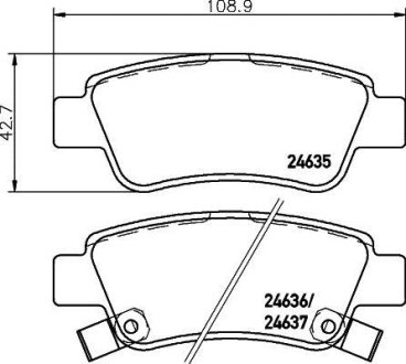 Колодки тормозные дисковые задні Honda CR-V III 2.0, 2.2, 2.4 (06-) NISSHINBO NP8014 (фото 1)