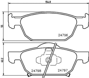 Колодки тормозные дисковые передні Honda Cicic IX 1.6, 1.8, 2., 2.2 (12-), Accord VIII 2.0, 2.4 (08-) NISSHINBO NP8018