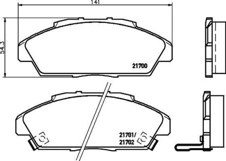 Колодки тормозные дисковые передні Honda Accord IV 1.8, 2.2 (90-93) NISSHINBO NP8024