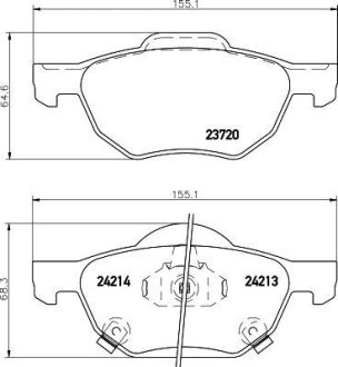 Колодки тормозные дисковые передні Honda Accord VII 2.0, 2.4 (03-08) NISSHINBO NP8030 (фото 1)