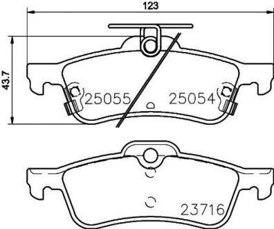 Колодки тормозные дисковые задні Honda Civic IX 1.4, 1.6, 1.8, 2.2 (12-) NISSHINBO NP8041 (фото 1)