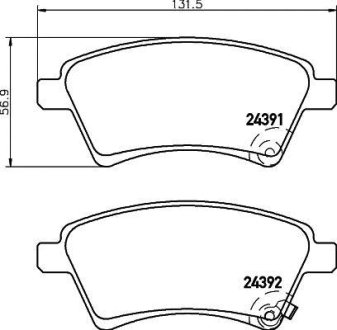 Колодки тормозные дисковые передні Suzuki SX4 1.5, 1.6, 1.9, 2.0 (06-) NISSHINBO NP9017