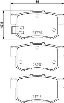 Колодки тормозные дисковые задні Honda Accord, Civic 1.4, 1.6, 1.7, 2.0 (01-05) NISSHINBO NP9018