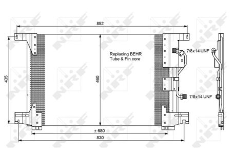 Радиатор кондиціонера MERCEDES ACTROS MP2 NRF 35772