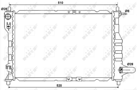 Радиатор охолодження двигуна CHEVROLET (GM) Matiz 05- (вир-во) NRF 53068 (фото 1)