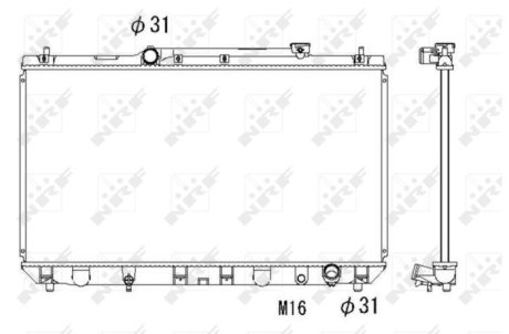 Радиатор охолодження двигуна TOYOTA Camry 96- (вир-во) NRF 53307
