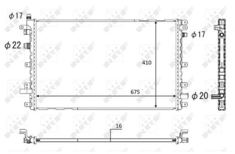 Радіатор охолодження двигуна NRF 58569