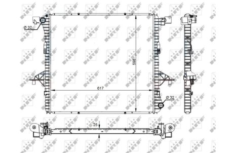 Радиатор охолодження двигуна VW AMAROK 2.0/2.0D 09.10- NRF 59145