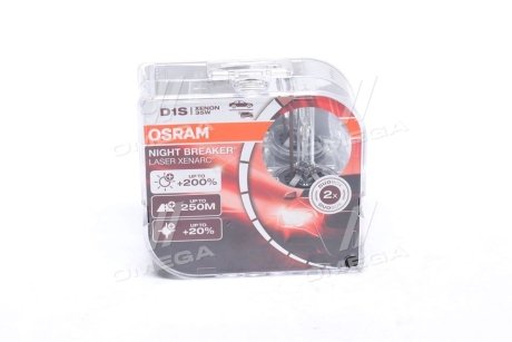 Лампа ксенонова D1S XENARC NIGHT BREAKER LASER 85В, 35Вт, PK32d-2 (+200) компл.(вир-во) OSRAM 66140XNN-HCB