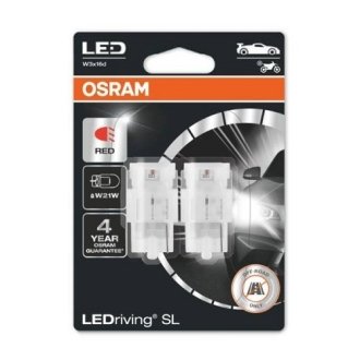 Лампа LEDriving W21W Red OSRAM 7505DRP02B