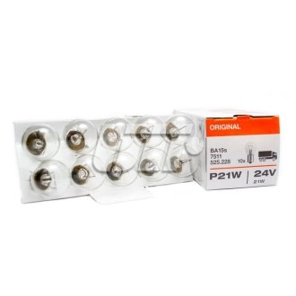 ЛАМПА P21W; P21W 24V 21W BA15S OSRAM 7511