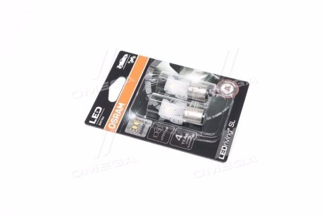 Лампа світлодіодна P21/5W 6000K 12V 2,5W BAY15 LEDriving SL жовтий (2шт.) (вир-во) OSRAM 7528DYP-02B