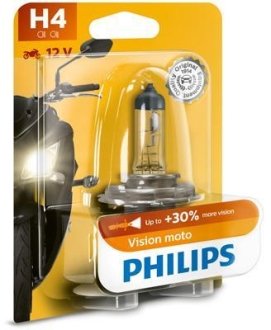 H4 Vision Moto (+30%) 12V 60/55W P43t-38 PHILIPS 12342PRBW