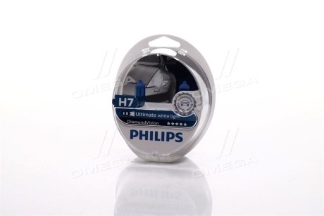 Автолампа DiamondVision H7 PX26d 55 W синяя PHILIPS 12972DVS2