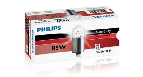 Лампа R5W 13821 MD 24V CP (10) MASTERDUTY PHILIPS 13821 MDCP (фото 1)