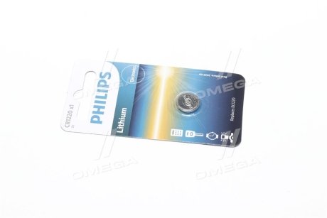 Батарейка CR1220 - 3.0V coin 1-blister (12.5 x 2.0) - Lithium (вир-во) PHILIPS CR1220/00B